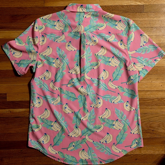 Chubbies Medium Pink Chiquita Banana and Leaf Print Men's Shirt - Picture 4 of 9
